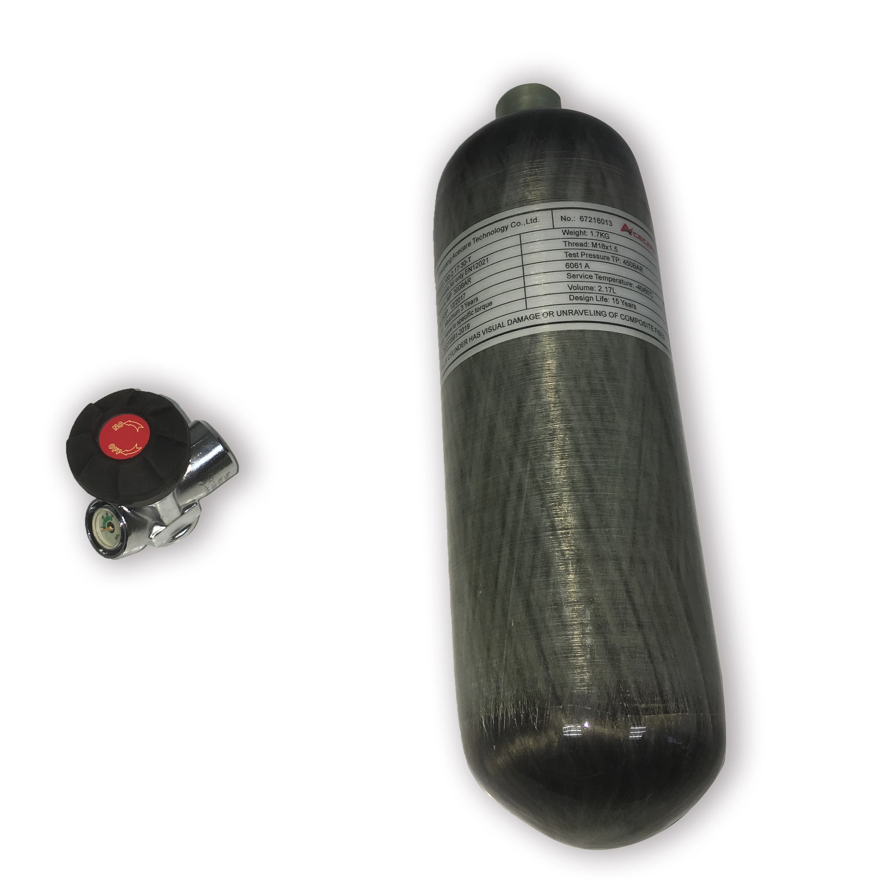 High Pressure 2.17L Gas Cylinder Carbon Fiber pcp game Air Bottle Paintball Tank For Hunting Air gun air with Valve