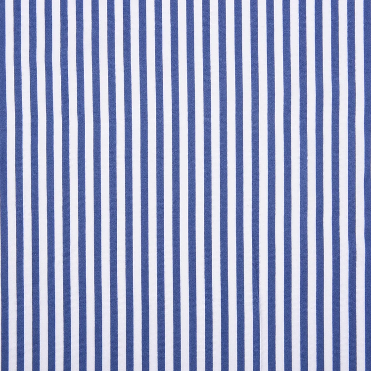 
New fashion blue and white stripe yarn dyed color stripe woven challis cotton plain fabric 