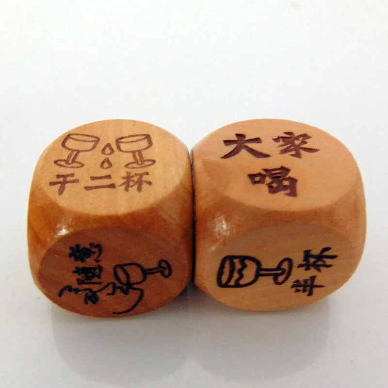 wholesale Laser engraved custom wood dice for games or crafts