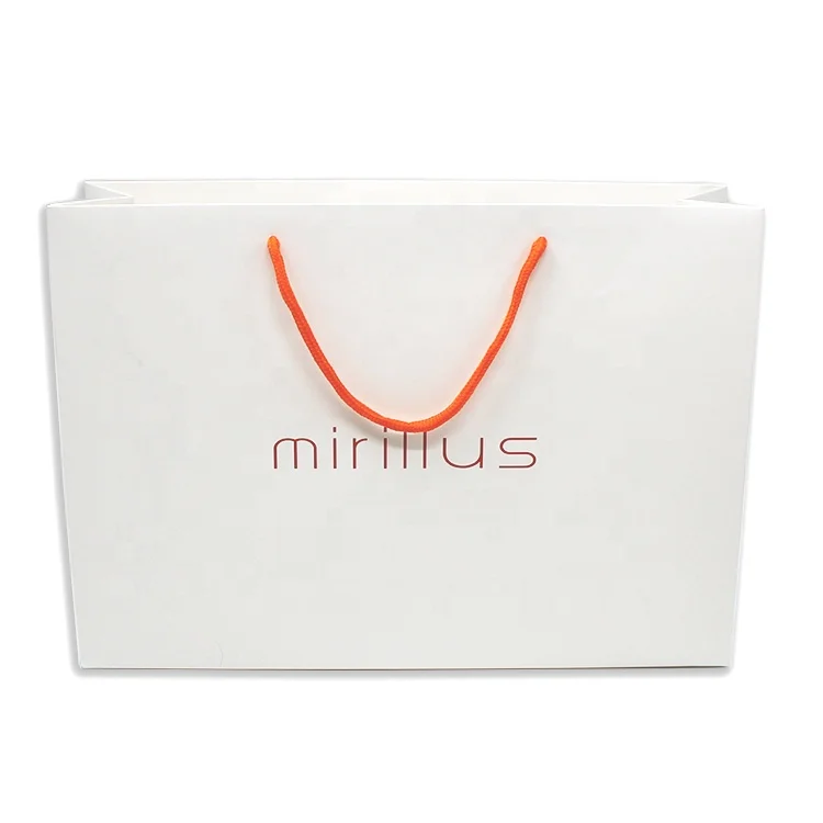 
Cotton/twisted/nylon handle white gift paper bag high quality shopping bag 