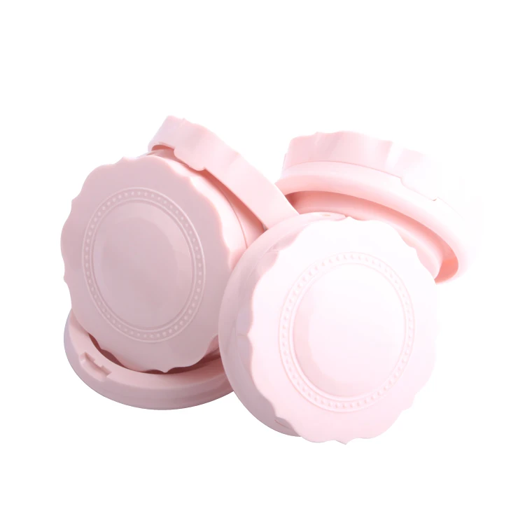 New Design Customized Pink Make Up Compact Powder Case with Mirror