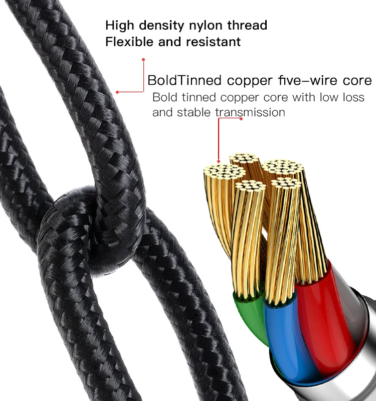 
Drop Shopping Pd3.0 3A Type-C Data Cable Nylon Braided Computer Mobile Phone Data Cable 
