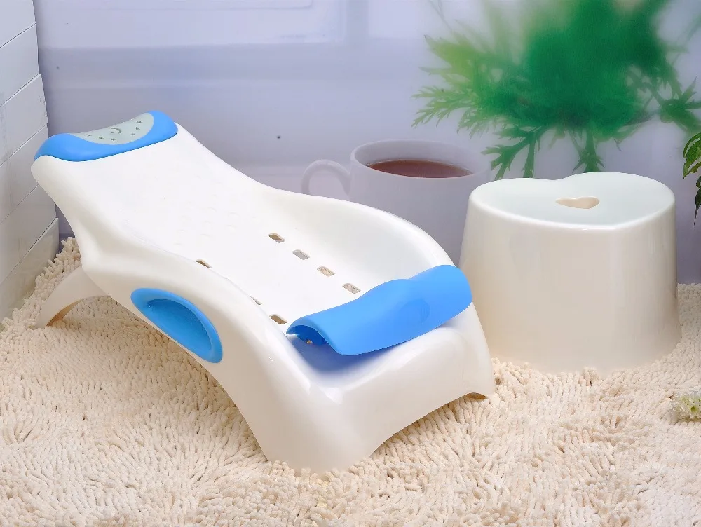 
2016 Newest small shampoo chair plastic baby folding shower chair 