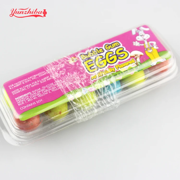 
Egg shape bubble gum ball with spots 