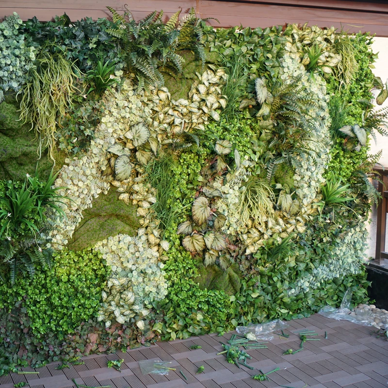 wall hanging plant outdoor matte wedding and home decorative artificial hedge panel moss grass wall garden wall vertical