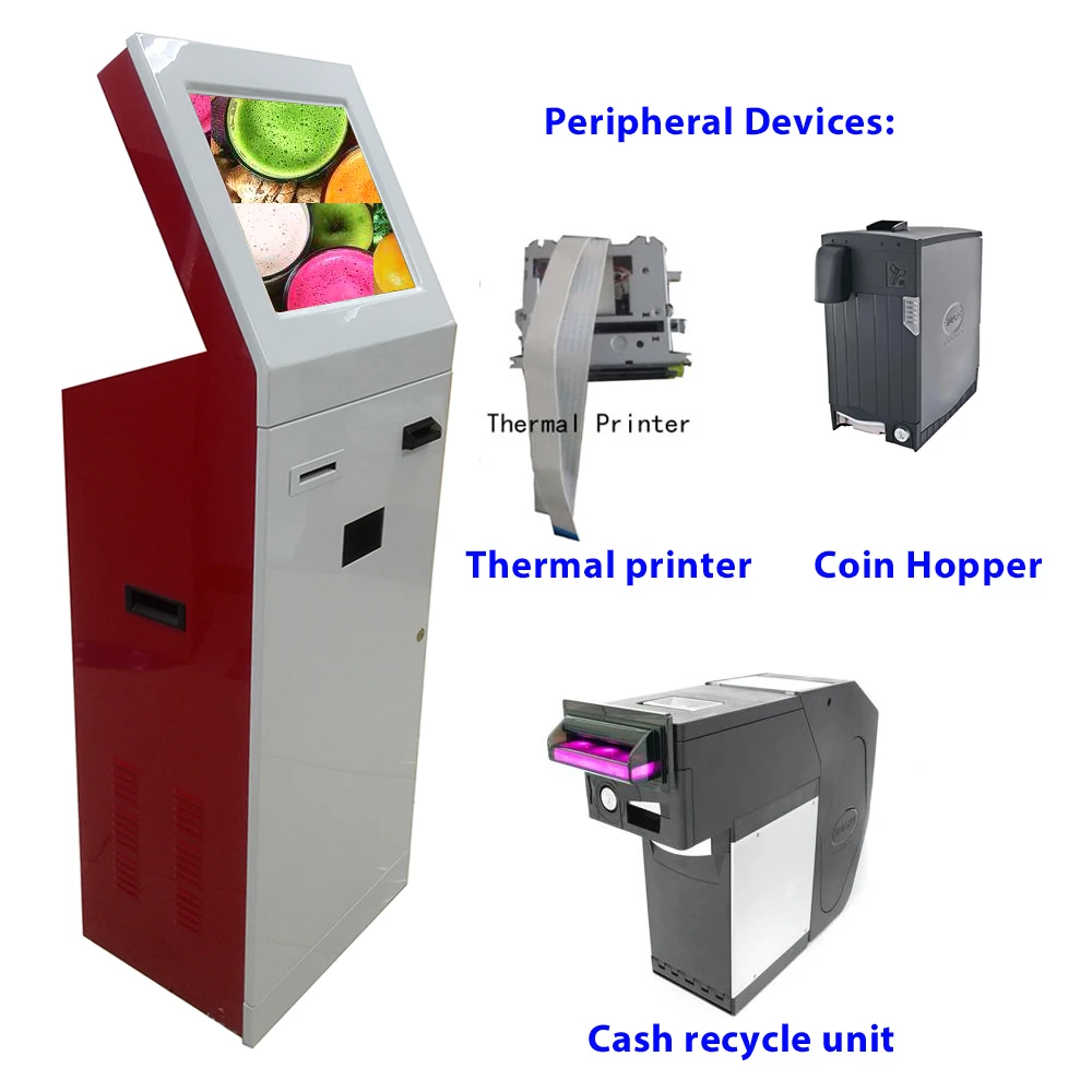 Infrared custom touch mall self service kiosk with receipt