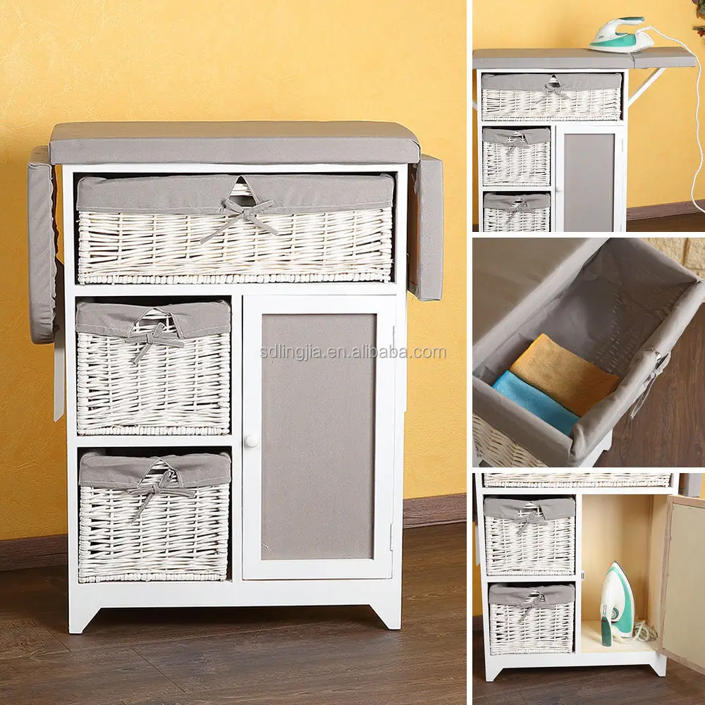 
Folding Wicker Furniture Top Grade Cabinet With Ironing Board 