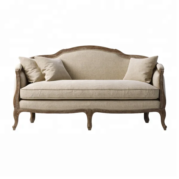 New Design Sofa Sets Antique Wooden Frame Three Seat Furniture Living Room Sofas