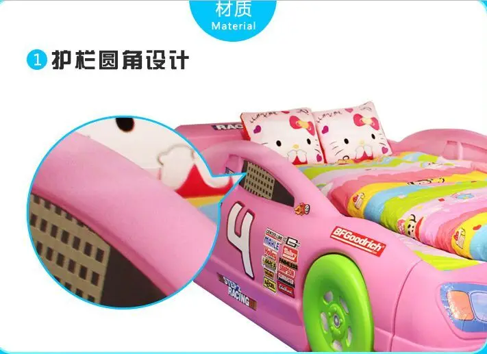 Kids Modern cartoon race Wooden Baby Toddler Car Design Bed Children Furniture simple plastic Bed for sale
