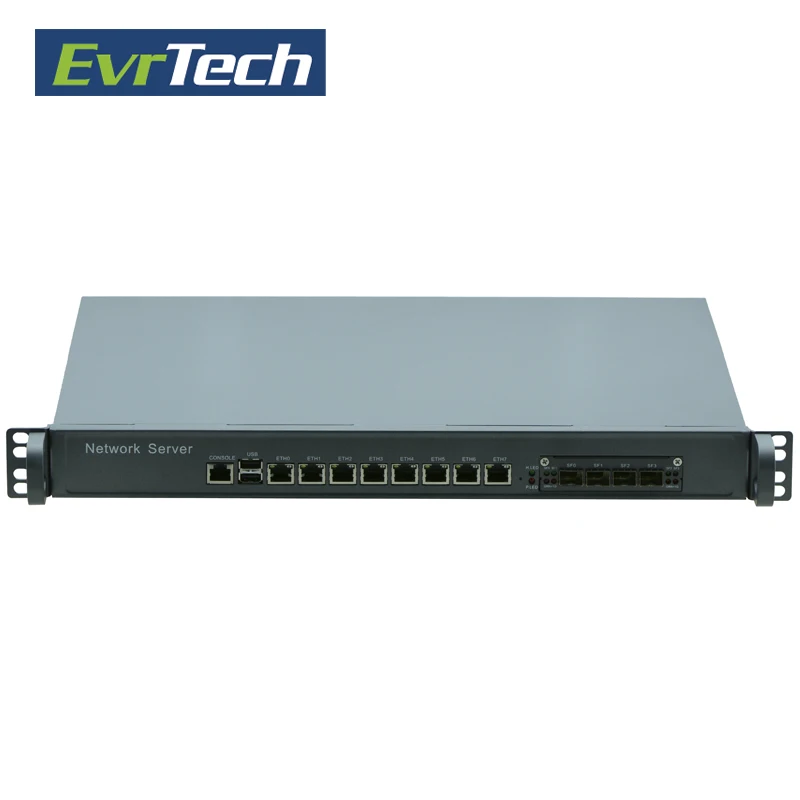 Enterprise grade 1U rackmout 8 Lan firewall network security computer with Core i7-4790K and 4 fiber 1000M LAN