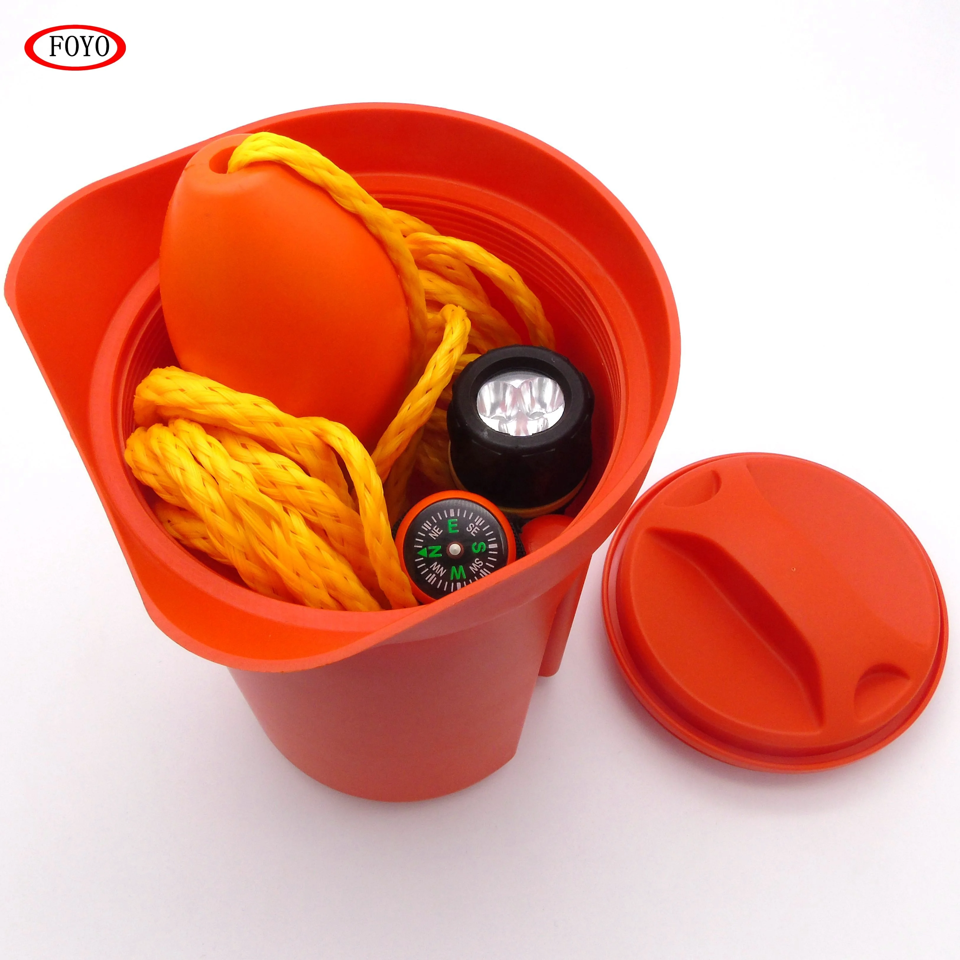 Foyo Bailer Marine Safety Kit with bailer scoop 50ft rope and float led torch and whistle