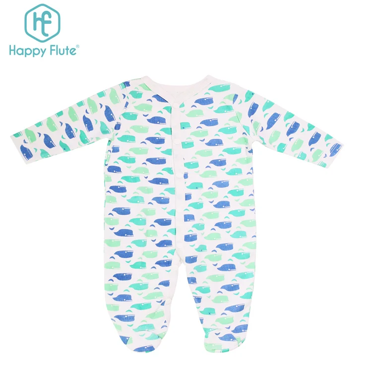 Happyflute оптовая продажа 100% хлопок Пользовательские печати Infantil детские ползунки