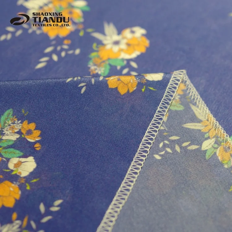 Высококачественная 100% шелковая шифоновая ткань с цифровым принтом для одежды