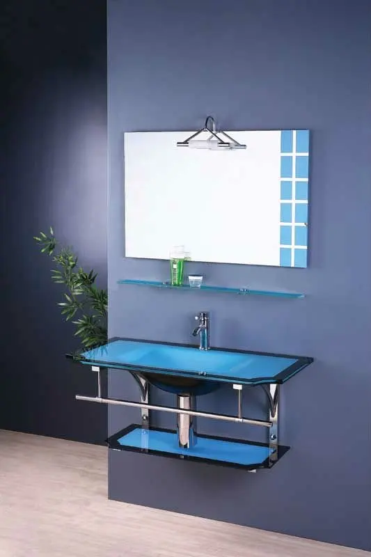 ENTOP Basin Set Colored Tempered Glass Stainless Steel Frame with 10-12 Mm Eco-friendly Graphic Design Modern Marble Single Hole