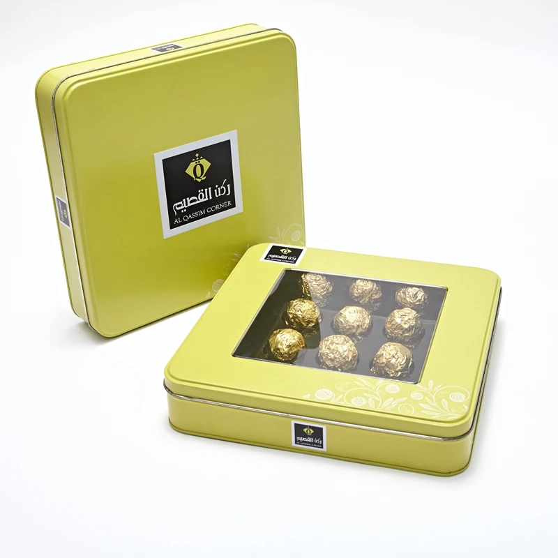 
Square Gift Tin Box Tinplate Metal Tin Box for Chocolate Candy 