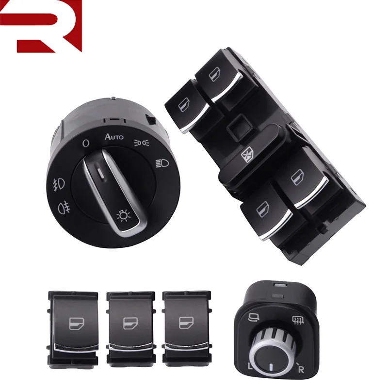 
Power Window Rear Side Mirror Headlight Fog Control Switch For VW Jetta Golf 5 6 Golf GTI Tiguan Passat B6 CC 