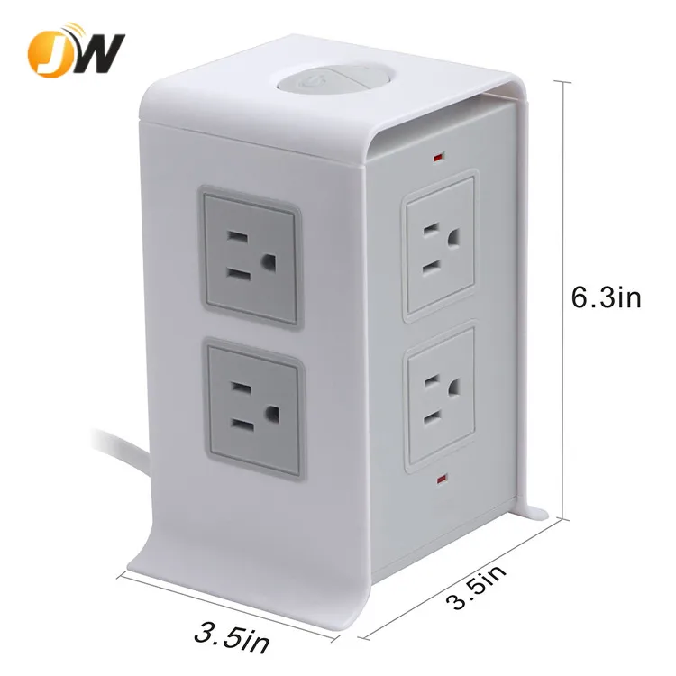 
Amazon Hotsale Two Layer Tower Power Strip with 4 USB Ports and Surge Protection 