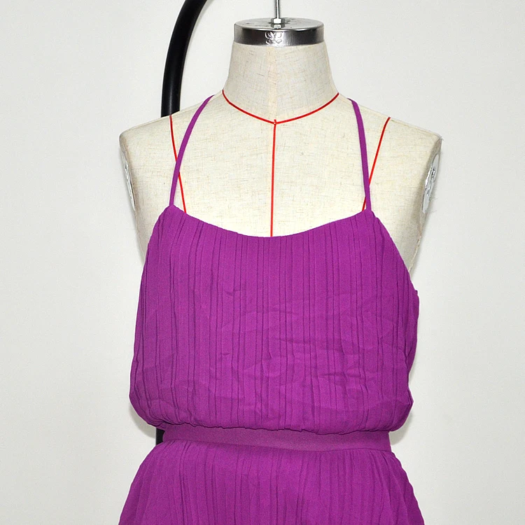
Two Piece Set Women Clothing Casual Dresses Spaghetti Straps Cut Out Back Stylished Sexy Summer Sleeveless Chiffon Plain Dyed 