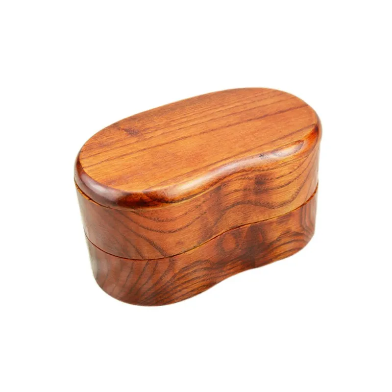
Wholesale Japanese Food Grade Container School Baby Food Wooden Lunch Bento Box Double-layers Lunch Box 