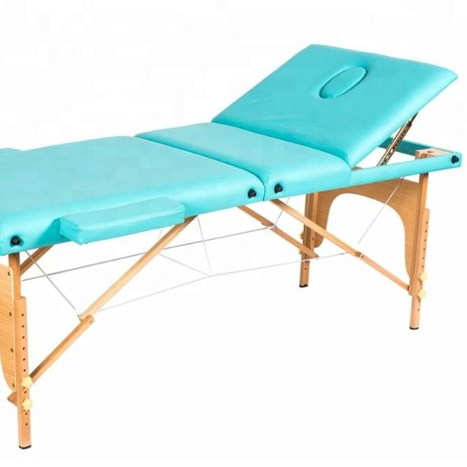 Best selling load bearing 300KGS facial massage bed, portable wooden massage table