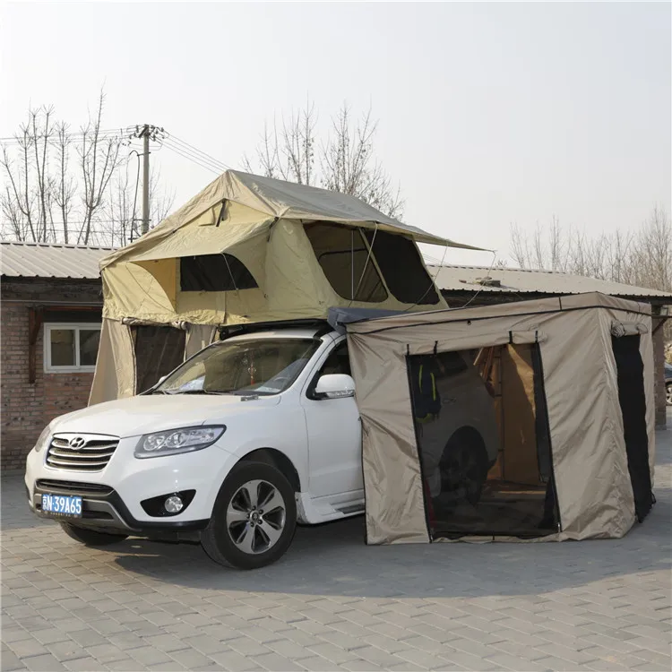 4x4 high quality outdoor camper trailer with quality car roof tent awning with room