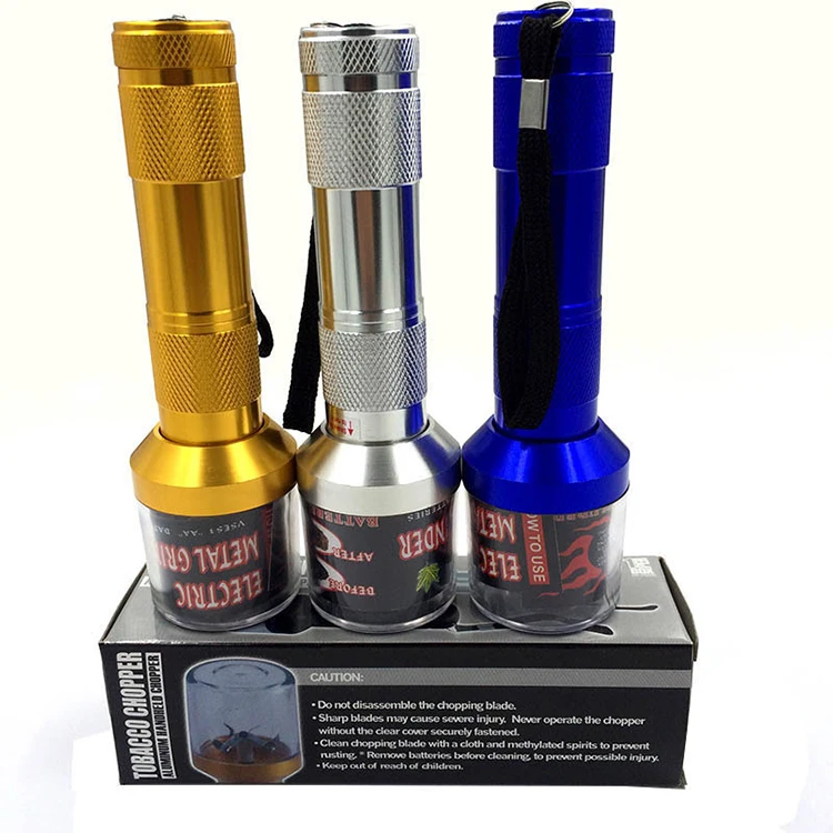 
FC-HG-04 Custom Aluminum alloy herb weed electric grinder metal flashlight style grinder 