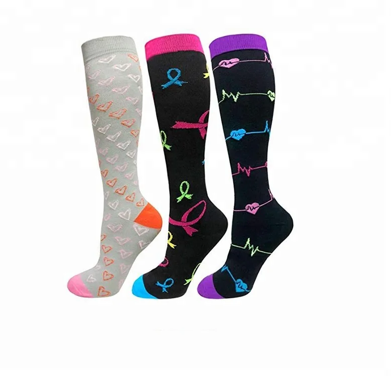 Воздухопроницаемые Спортивные Компрессионные носки OEM унисекс, высокая эластичность, логотип под заказ, высококачественные нейлоновые Компрессионные носки