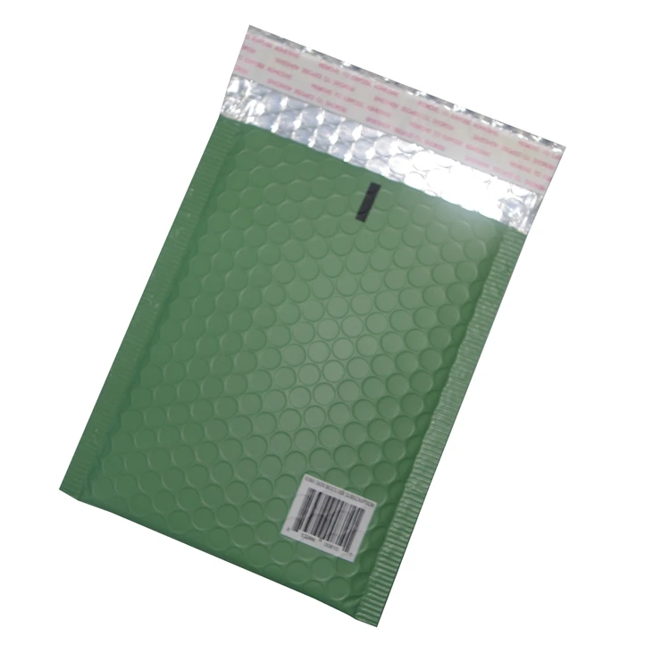 Wholesale Customized Printed  Bubble Envelope Matte Light Green Metallic Bubble Mailer