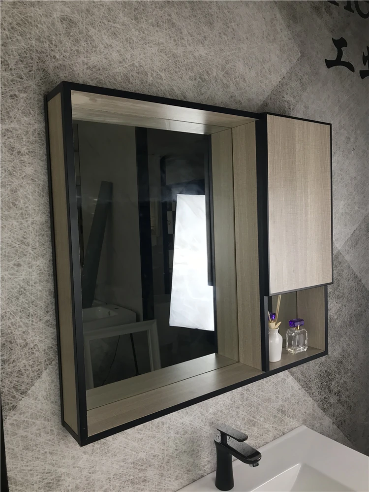 Low price wall mounted aluminum alloy bathroom furniture washroom vanity with mirror cabinet