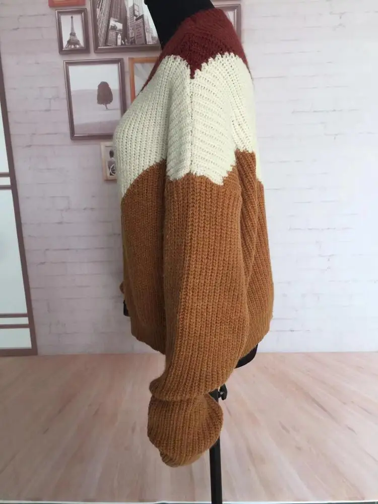 
Hot Selling Woman secondary colour Pullover woolen Sweater Jumper 