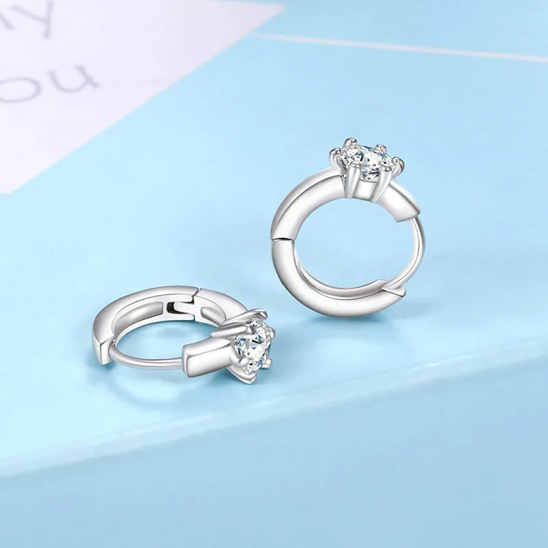 Fashion Jewelry 925 Sterling Silver Huggie Earrings Cubic Zirconia Elegant Small Hoop Earring for Women Girls Unique Gift