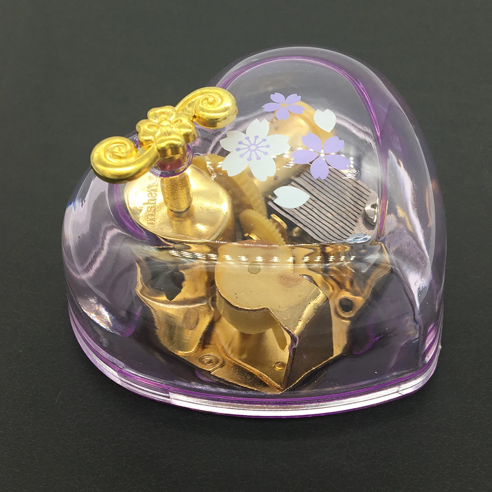 Небольшая музыкальная подарочная коробка в форме сердца, пластиковая Музыкальная шкатулка на заказ, с днем рождения