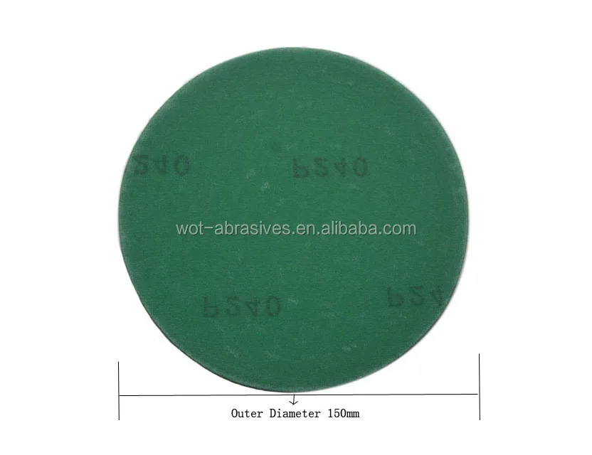 6 Inch Grit 240 Green Korea Film Abrasive Sanding Disc For Marble Polishing