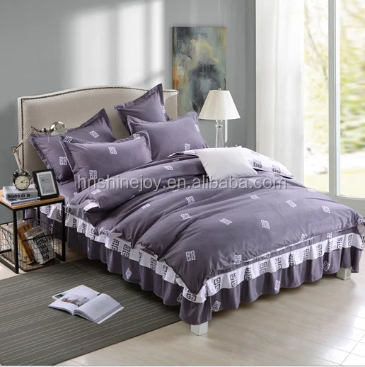 hottest latest design 100% cotton lace bedding sets Korea style bed sheet