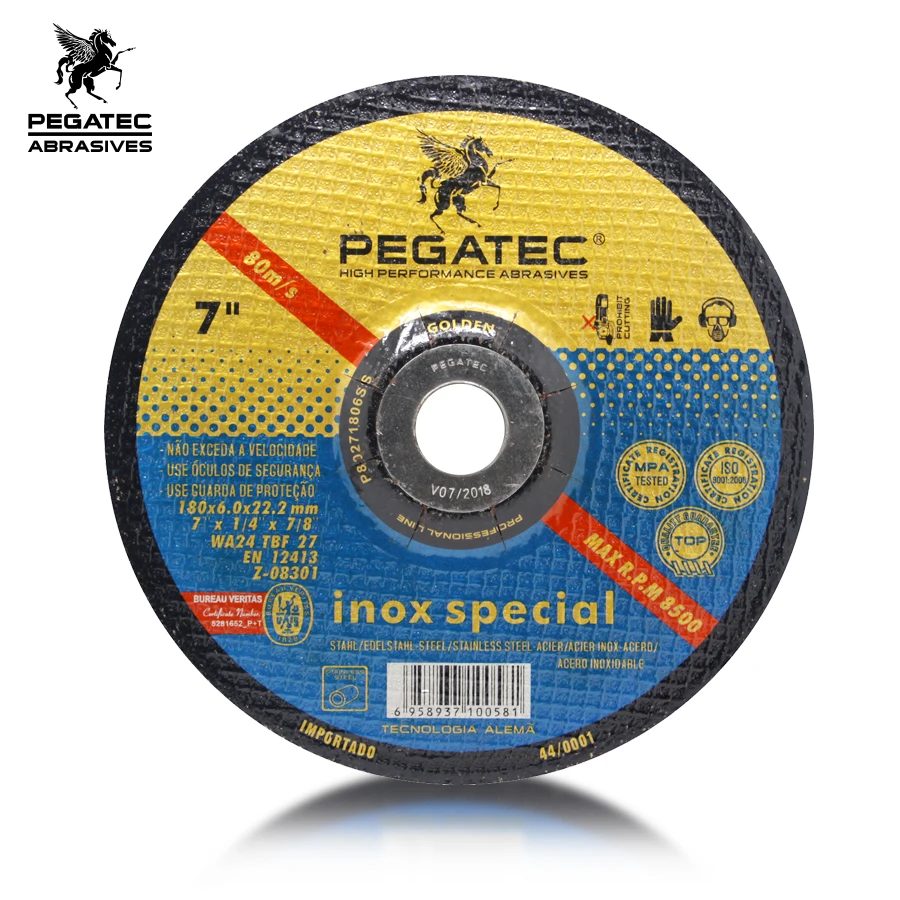 7 дюймов 180x6x22,2 шлифовальный диск для INOX