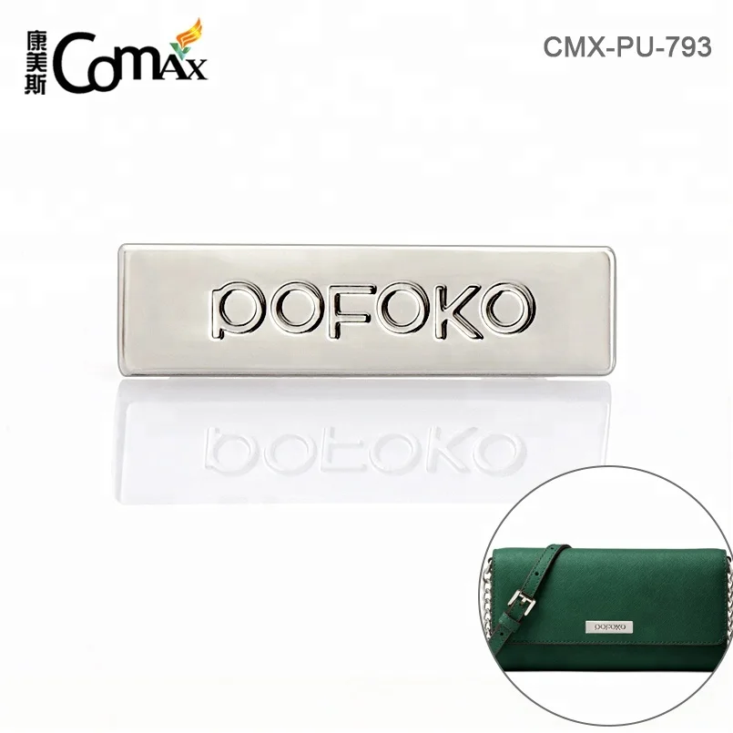 30mm Nickel Engraved Logo Metal Plate for Purse and Bags