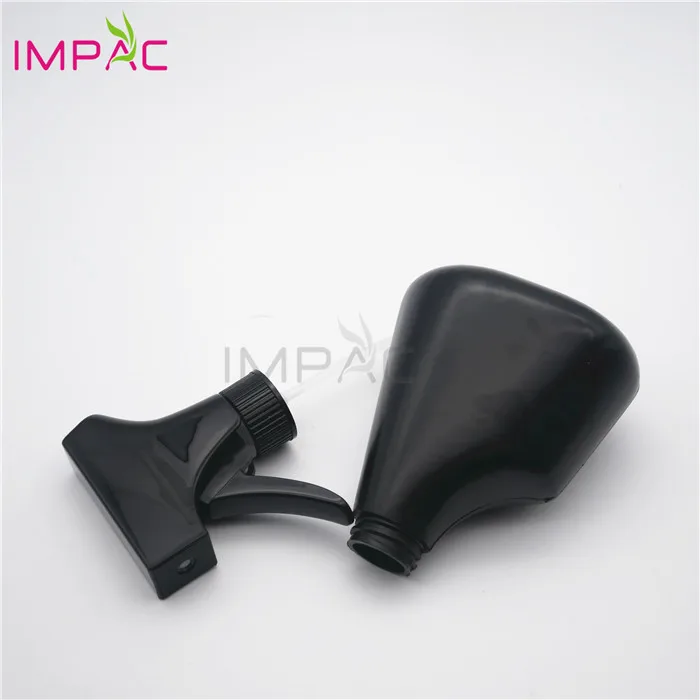 Empty liquid detergent 350ml Automatic black plastic spray bottle