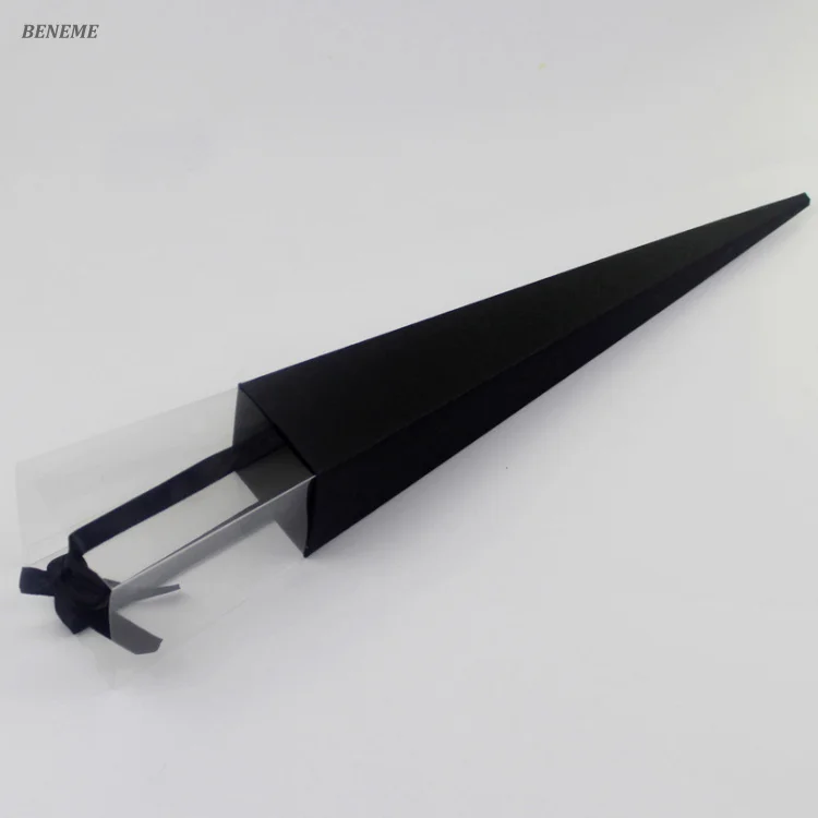 Hot Selling 41 cm 63 cm Long Paper Flower Box Cone Single Long Stem Roses Box