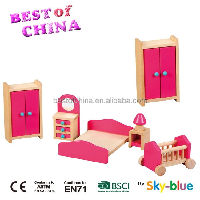 
Dollhouse furniture wooden Furniture toy, Role play doll house pretend game set,EN71 Best of China 