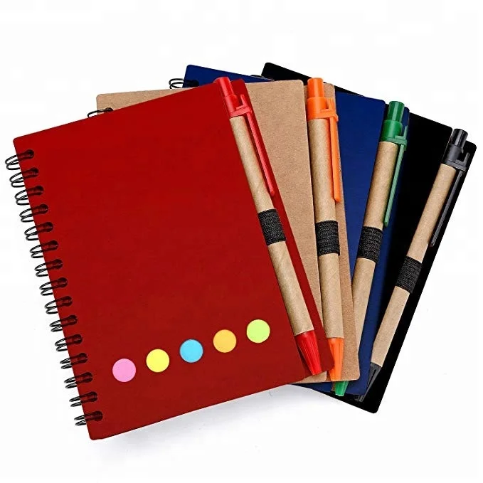 Promotional Customized Design Spiral Notebook with Pen Sticky Notes