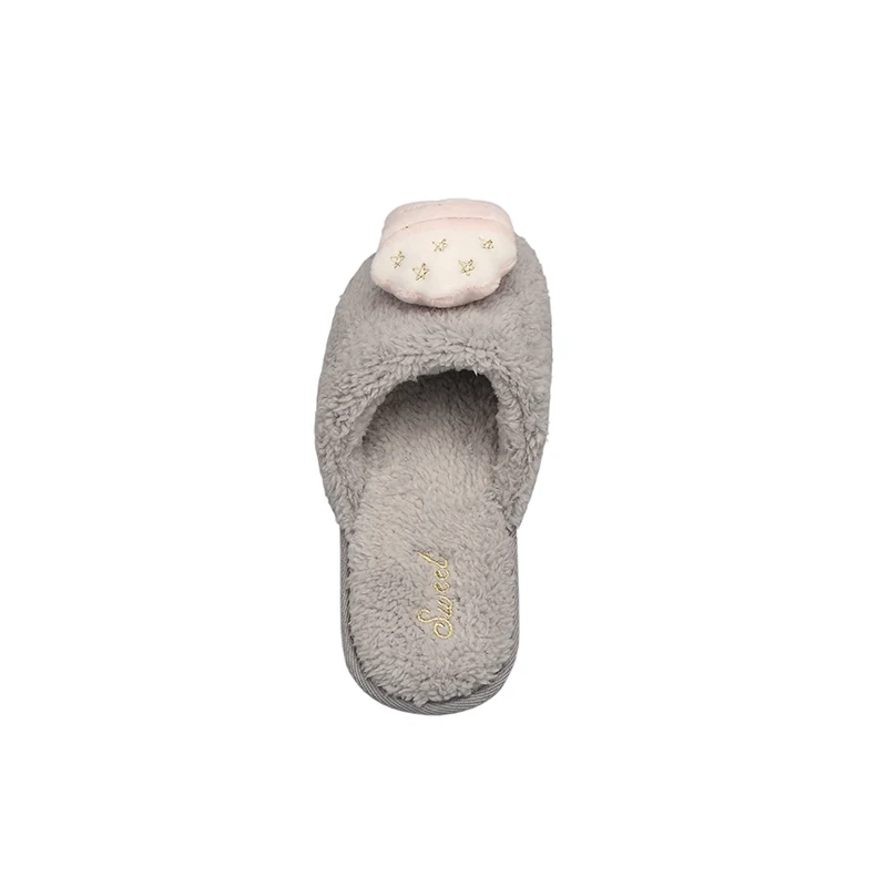 
Flat TPR sole home slippers womens closed toe winter indoor shoes 