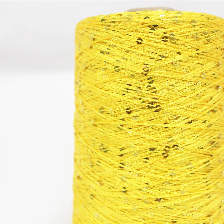 Cheap wholesale standard quality knitted metal Sequin yarn reflective metal beads 3MM 2MM