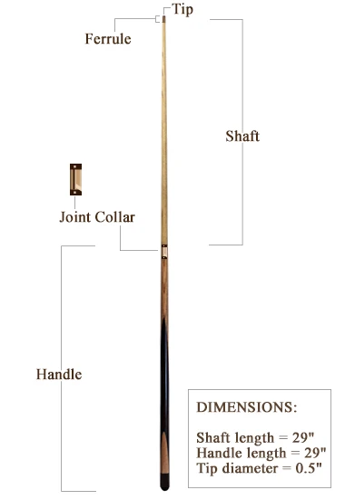 Billiard Carom Cue 2-Piece Pool Cue Billiard Cue