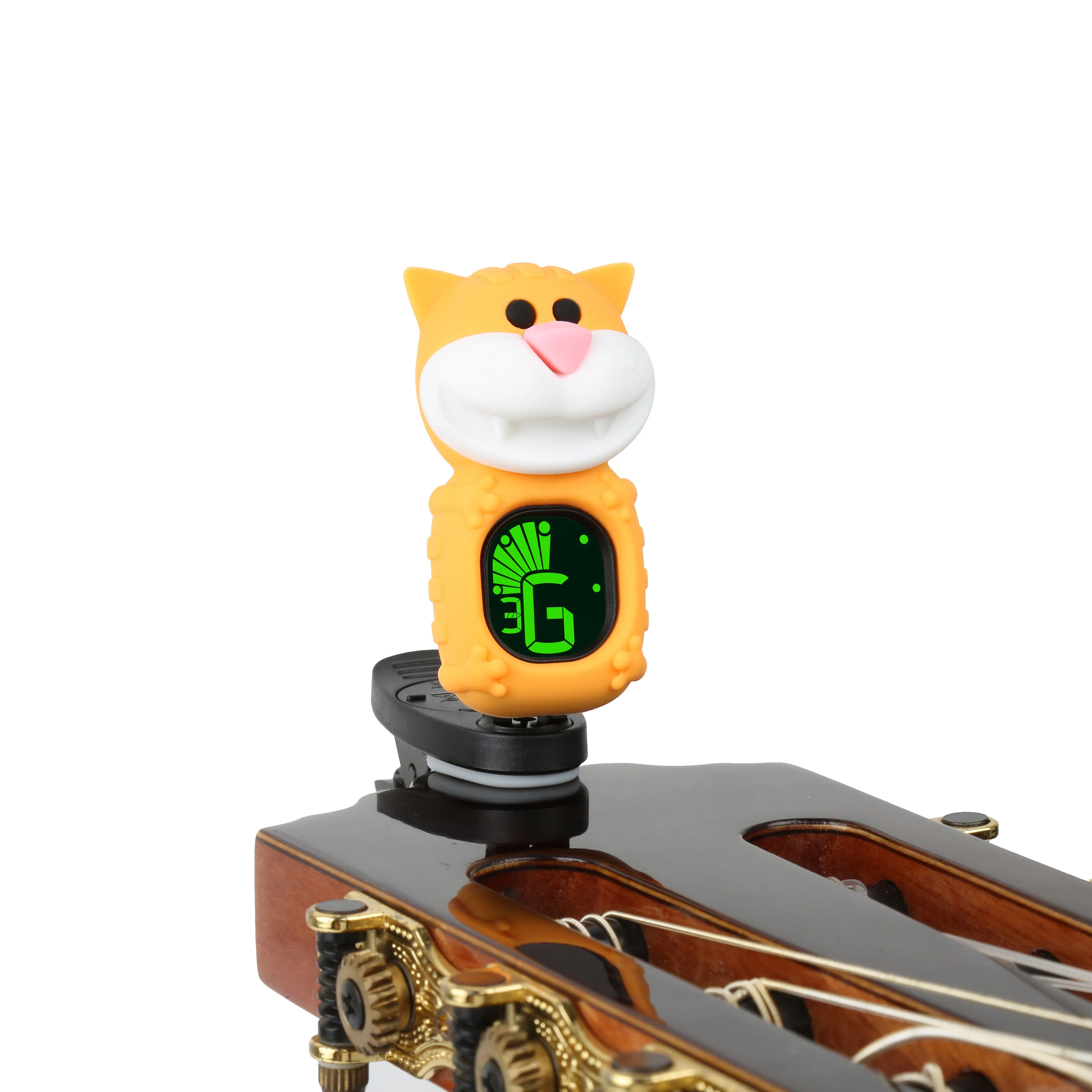 OEM Cute cat electronic clip-on chromatic instrument classical guitar tuner for violin chromatic ukulele bass