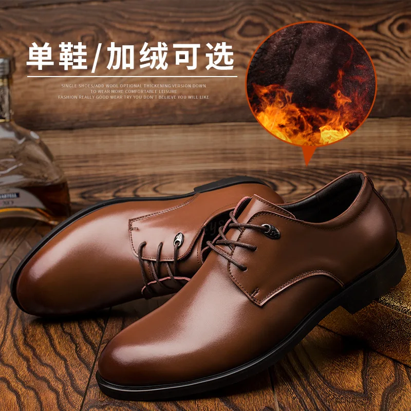 Wholesale black brown high quality genuine leather shoes custom men dress shoes