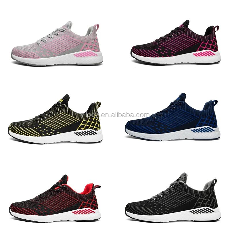 Fashion Knit Sports Sneakers for Couple Casual Action Jogging Shoes