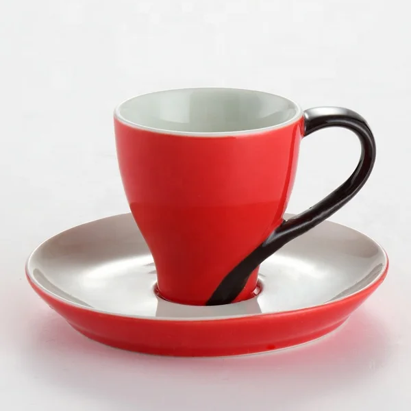 Good price china red ceramic elegant teacup and saucer China Factory