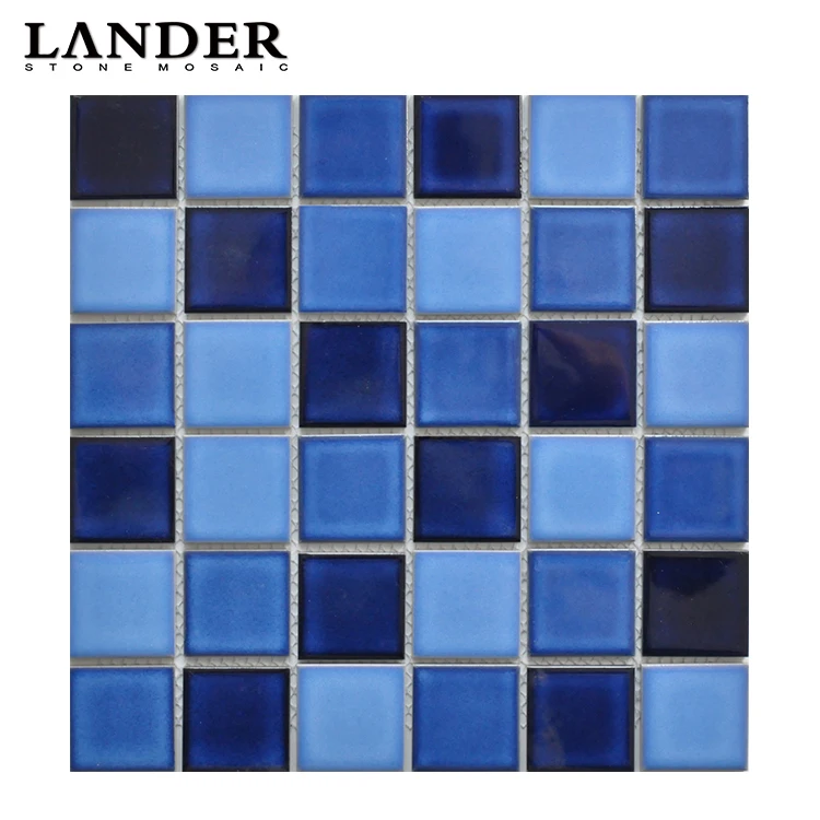 blue color ceramic porcelain mosaic tile for swimming pool