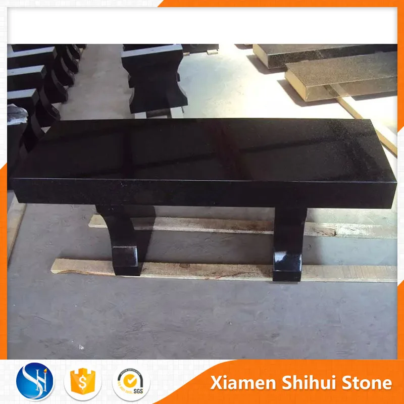 Quality Bench Tombstone Indian Black Granite Headstone