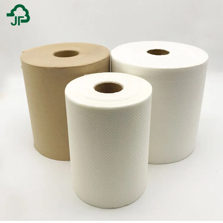 100% Virgin Pulp White Commercial Paper Hand Towel Roll With Dot Embossing